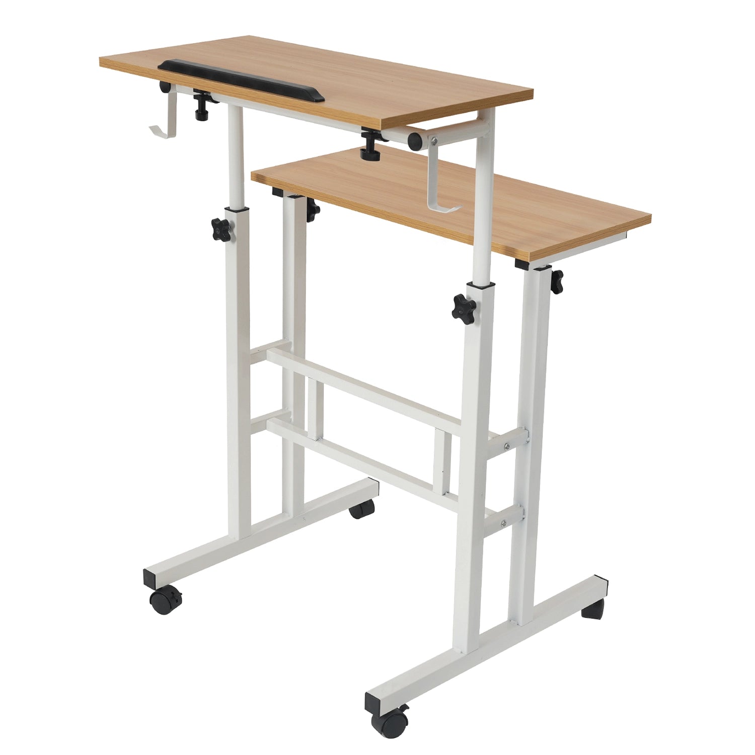 ANTSUN Adjustable Mobile Standing Desk with 2-Tier desktop