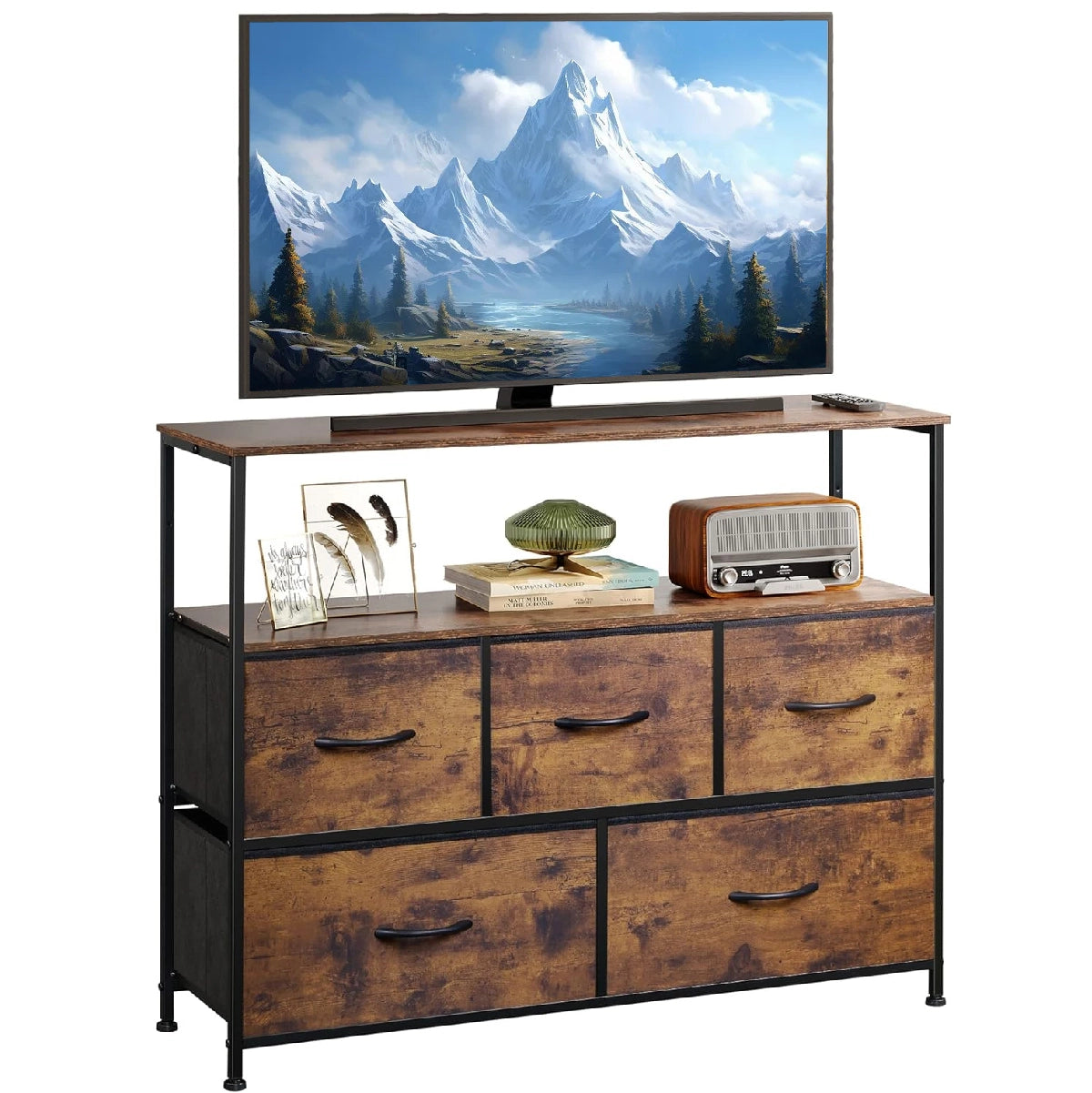 ANTSUN Fabric Dresser with 5 Drawers