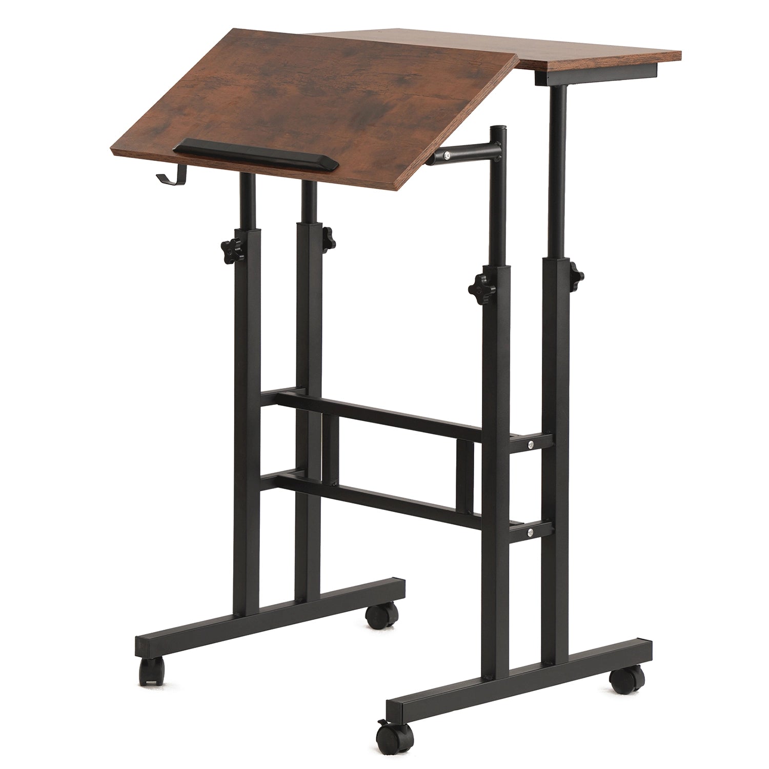 ANTSUN Adjustable Mobile Standing Desk with 2-Tier desktop