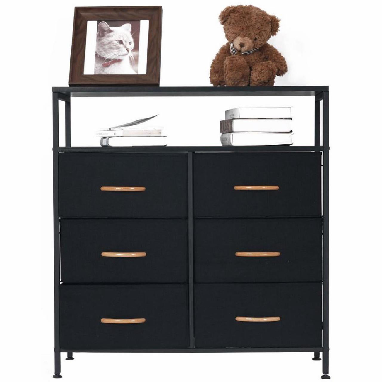 ANTSUN Fabric Drawer Dresser with 6 Wide Chest of Drawers